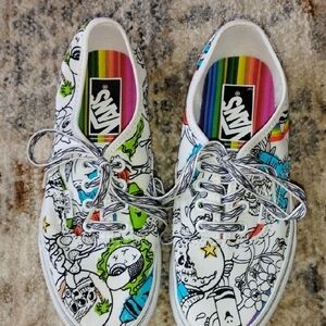 Vans Colorful Graphic Sneakers Mens 5 Women's 6.5 Versatile